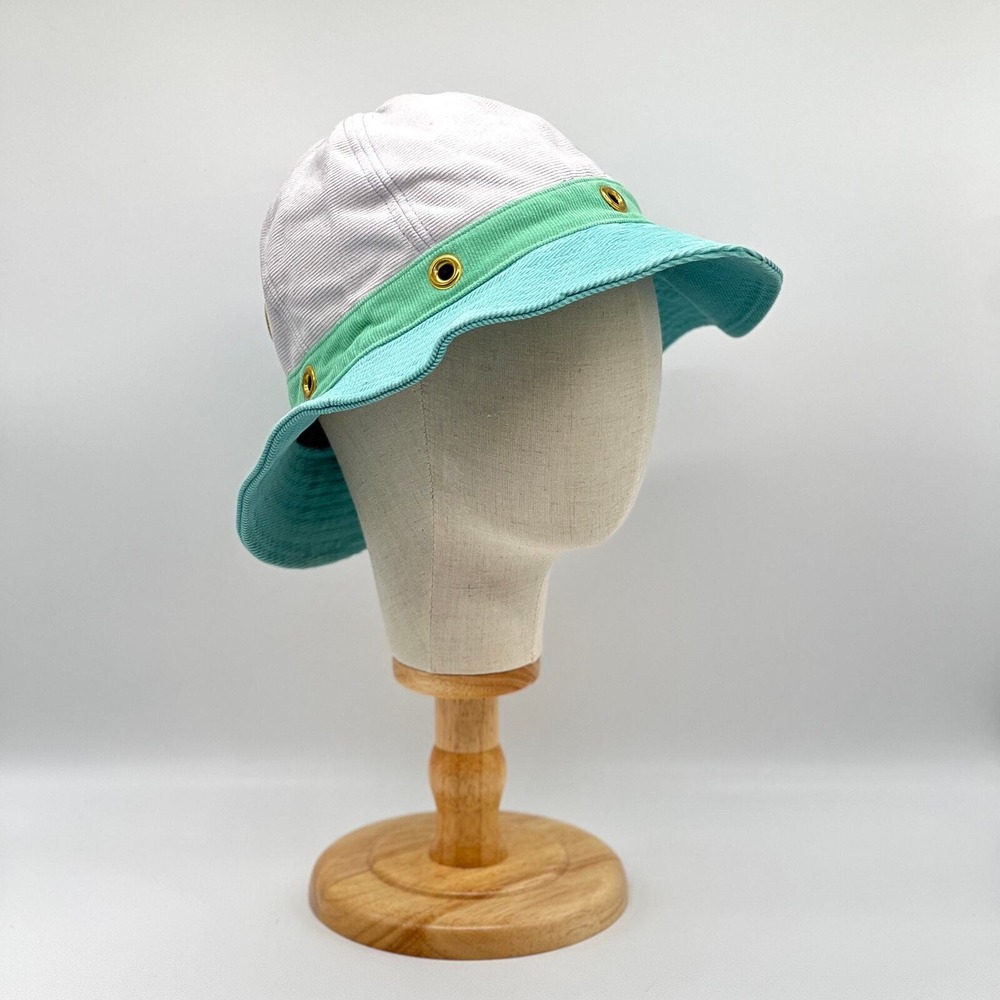 CLARE V Serge Pinwale Corduroy Colorblock Bucket Hat Womens Blue Mint Lavender
